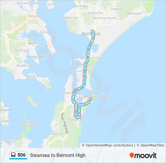 Mapa de 806 de autobús