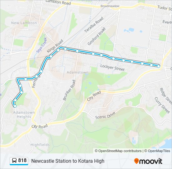 818 bus Line Map