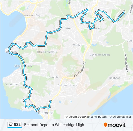 822 bus Line Map