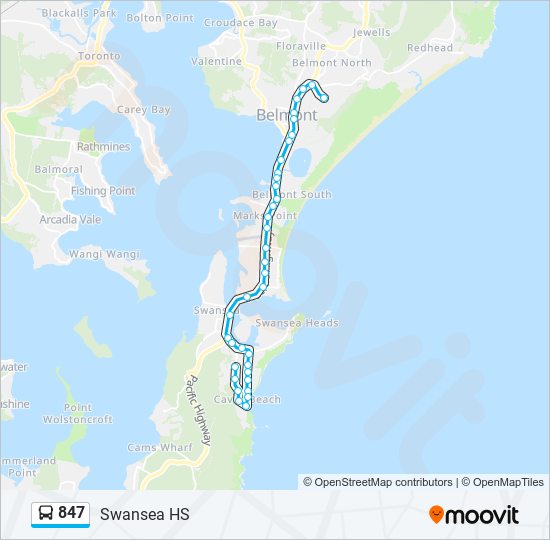 Mapa de 847 de autobús