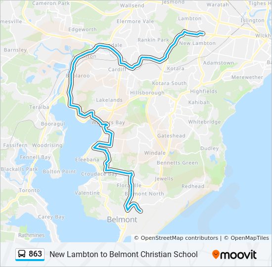 863 bus Line Map