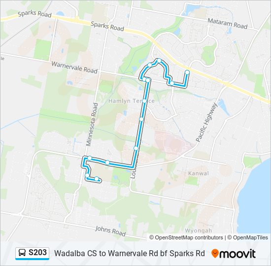 S203 bus Line Map