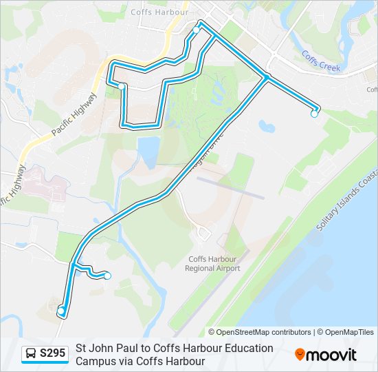 Mapa de S295 de autobús