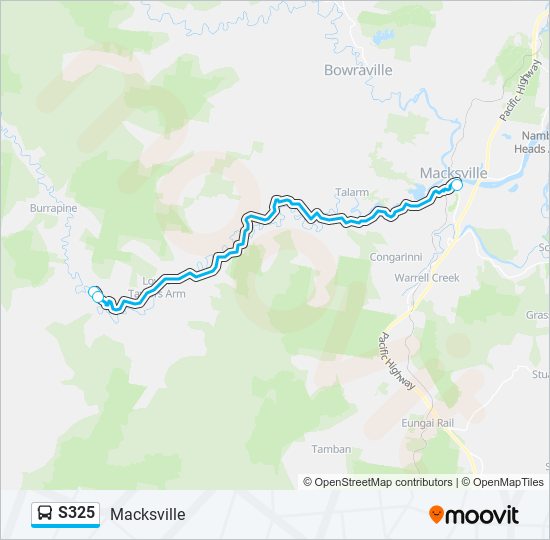 Mapa de S325 de autobús