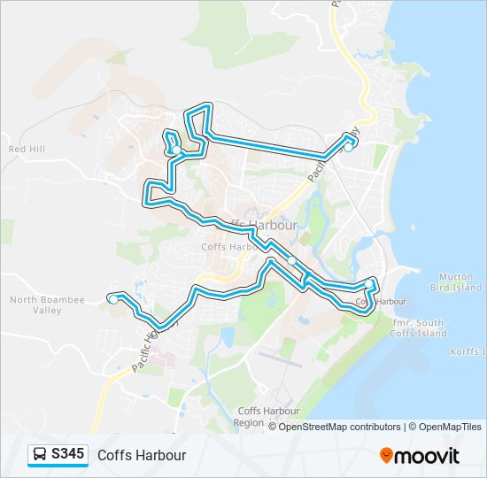 S345 bus Line Map