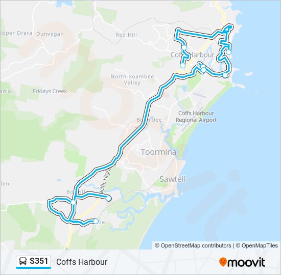 s351 Route: Schedules, Stops & Maps - Coffs Harbour (Updated)