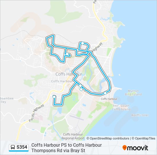 Mapa de S354 de autobús