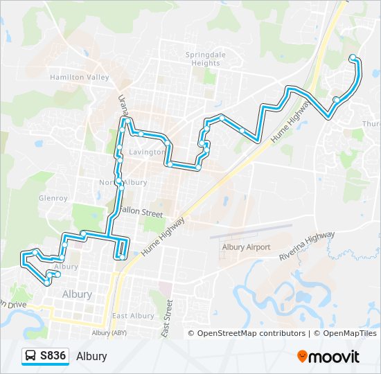 Mapa de S836 de autobús