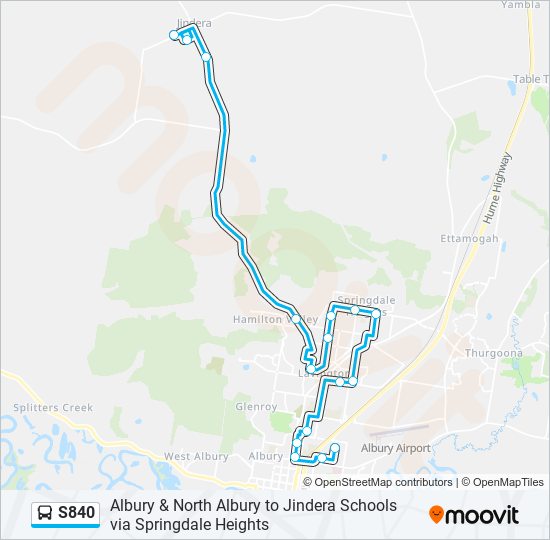 Mapa de S840 de autobús