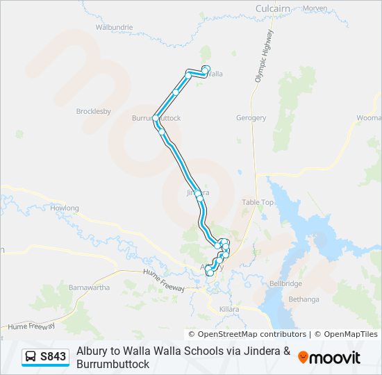 Mapa de S843 de autobús