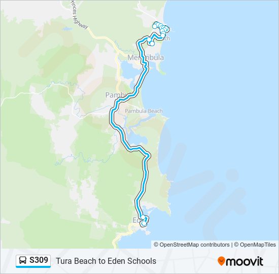 S309 bus Line Map