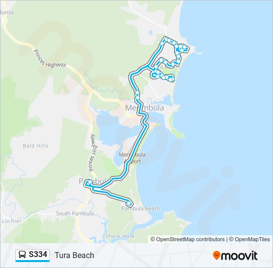 S334 bus Line Map