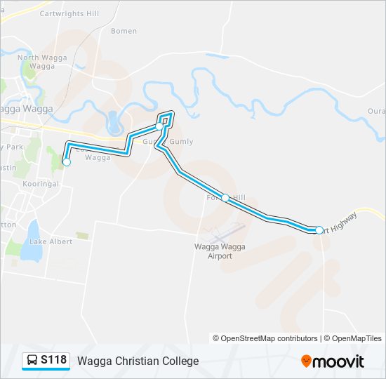 S118 bus Line Map