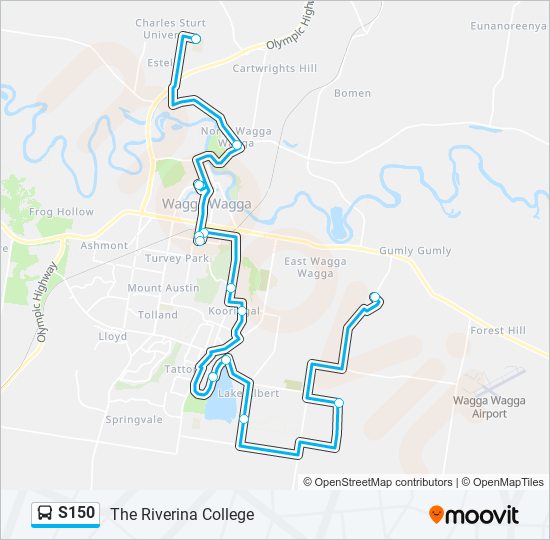 s150 Route: Schedules, Stops & Maps - Riverina Anglican (Updated)