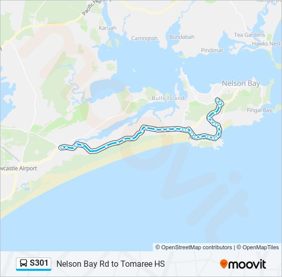 Mapa de S301 de autobús