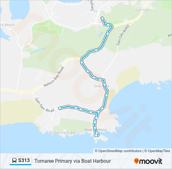 Mapa de S313 de autobús