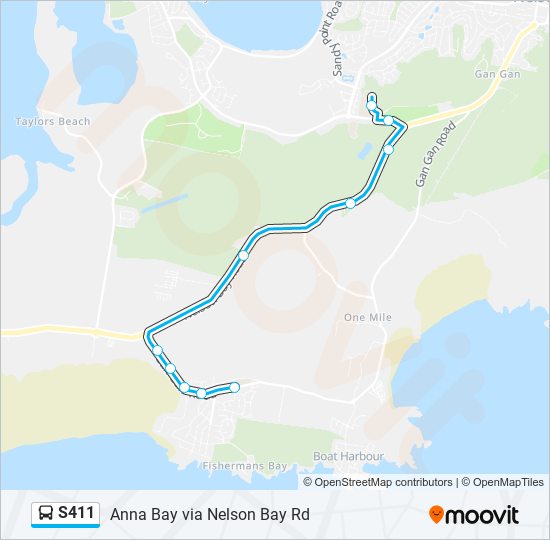 S411 bus Line Map