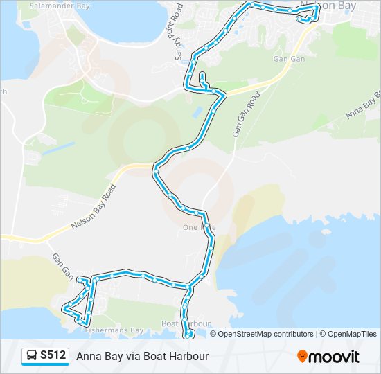 Mapa de S512 de autobús