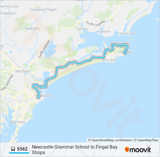 Mapa de S562 de autobús