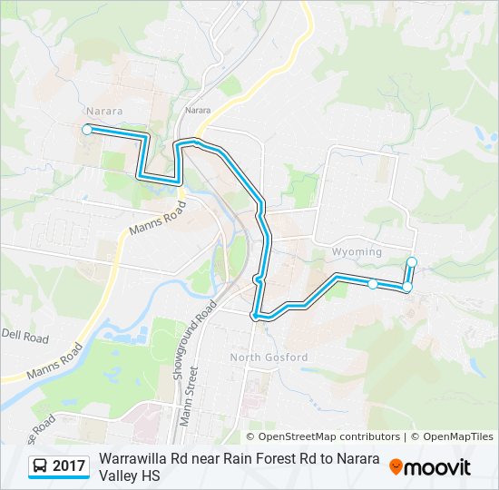 Mapa de 2017 de autobús