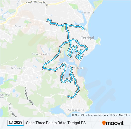 Mapa de 2029 de autobús