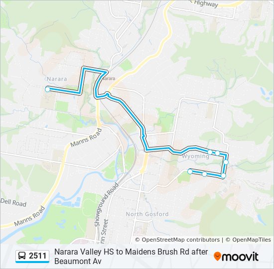 Mapa de 2511 de autobús