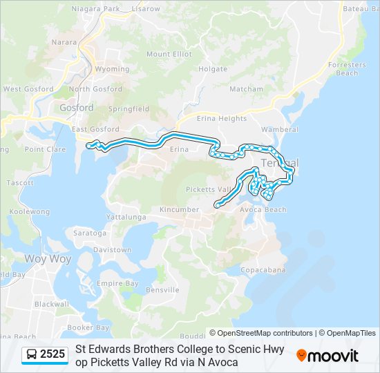 2525 bus Line Map