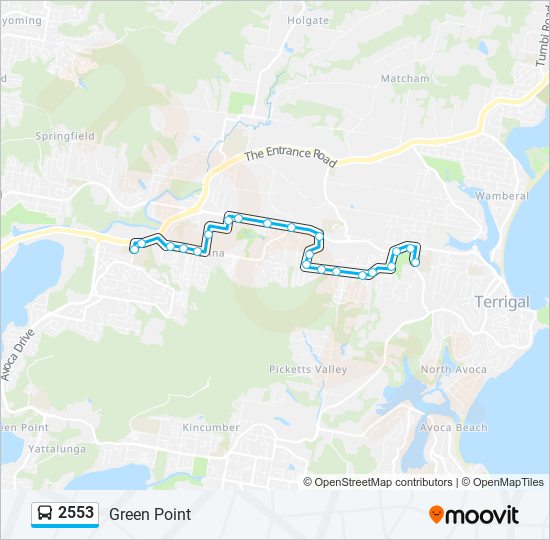 2553 bus Line Map