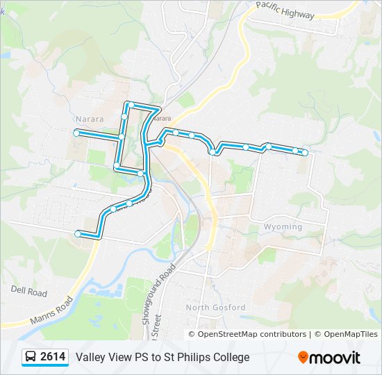 Mapa de 2614 de autobús