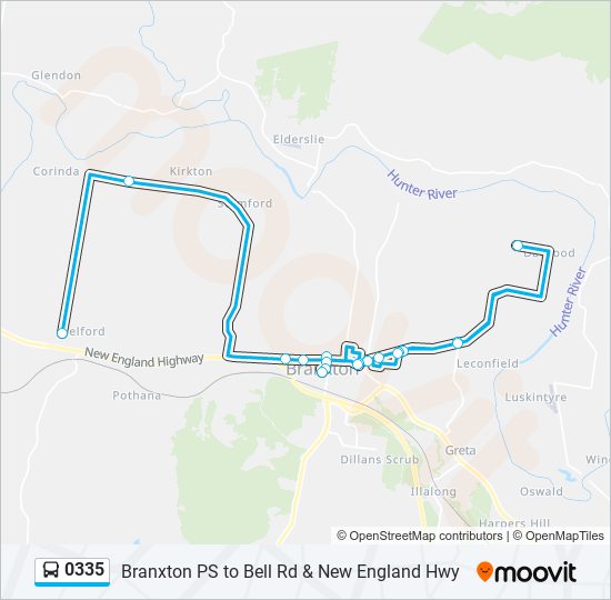 0335 bus Line Map