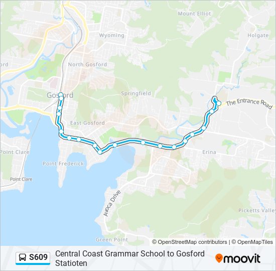 S609 bus Line Map