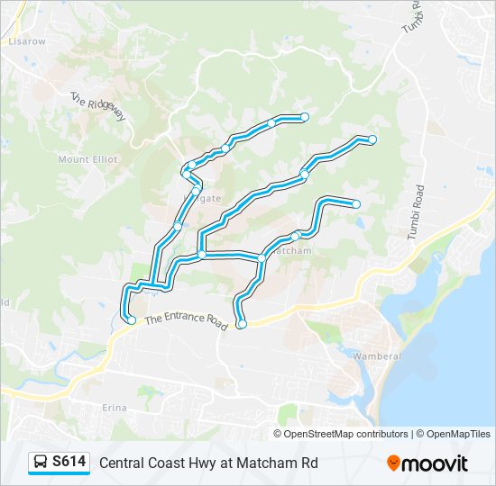 S614 bus Line Map
