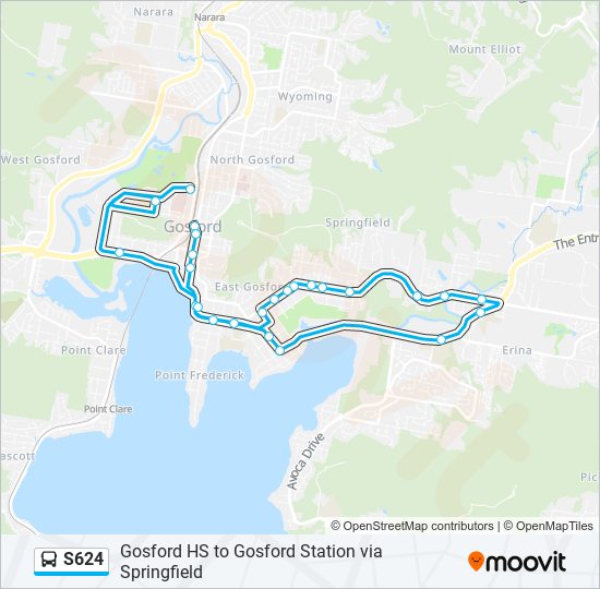 S624 bus Line Map