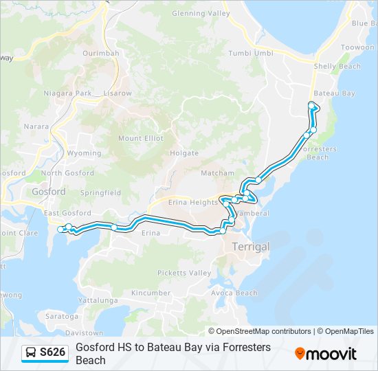 S626 bus Line Map