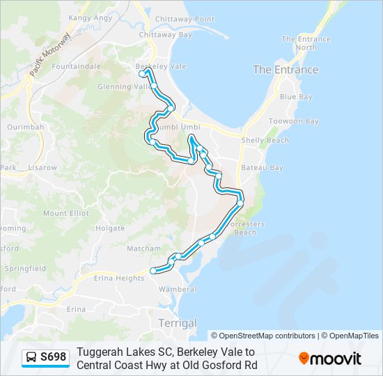 S698 bus Line Map