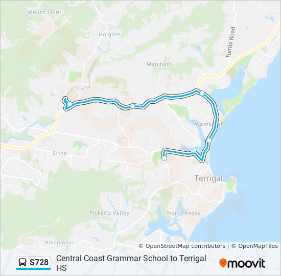 Ocean Lakes Map Pdf S728 Route: Schedules, Stops & Maps - Central Coast Grammar School To  Terrigal Hs (Updated)
