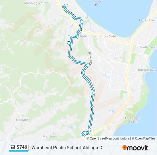Mapa de S746 de autobús