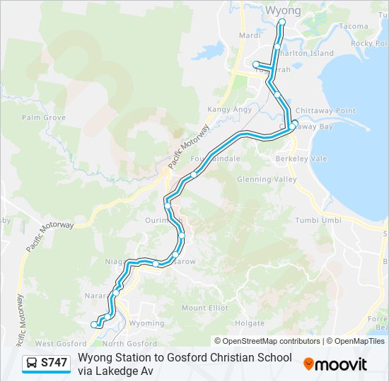 S747 bus Line Map
