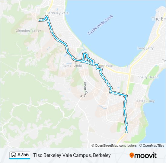 Mapa de S756 de autobús