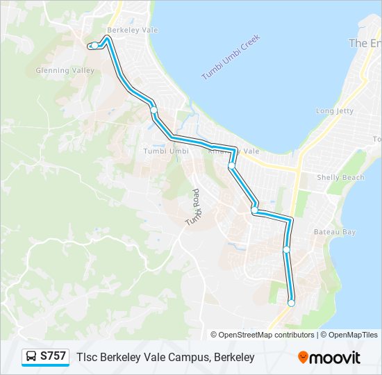 Mapa de S757 de autobús