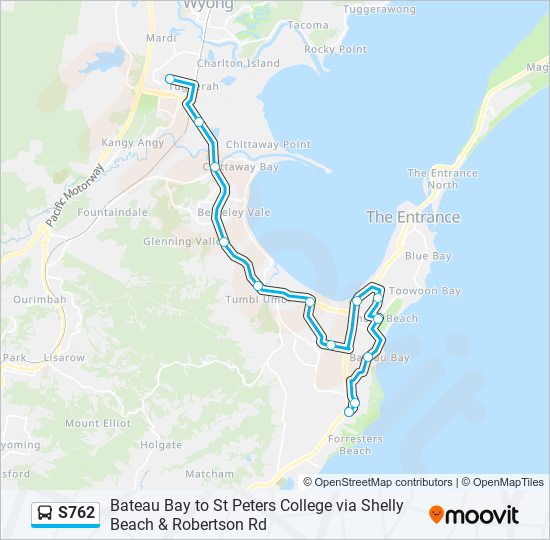 S762 bus Line Map
