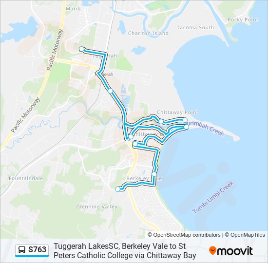 Mapa de S763 de autobús