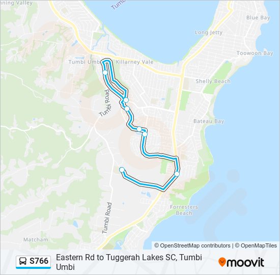 S766 bus Line Map