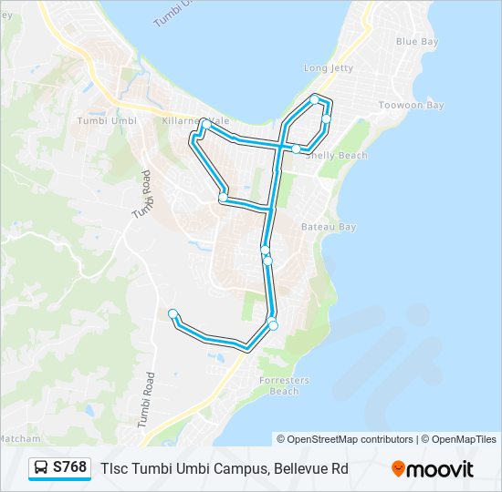 S768 bus Line Map
