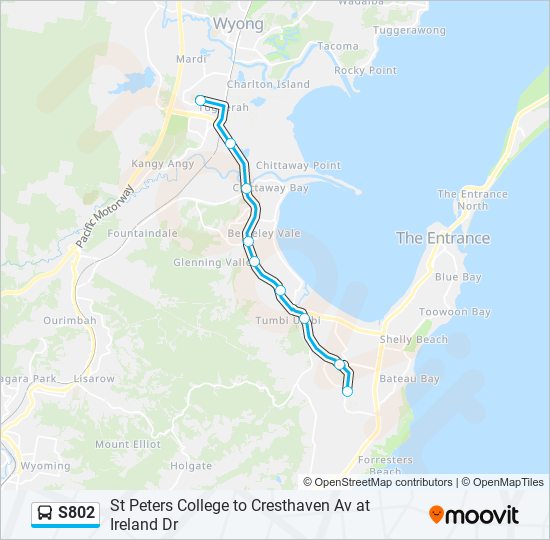S802 bus Line Map
