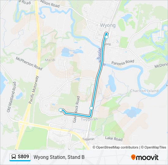 S809 bus Line Map