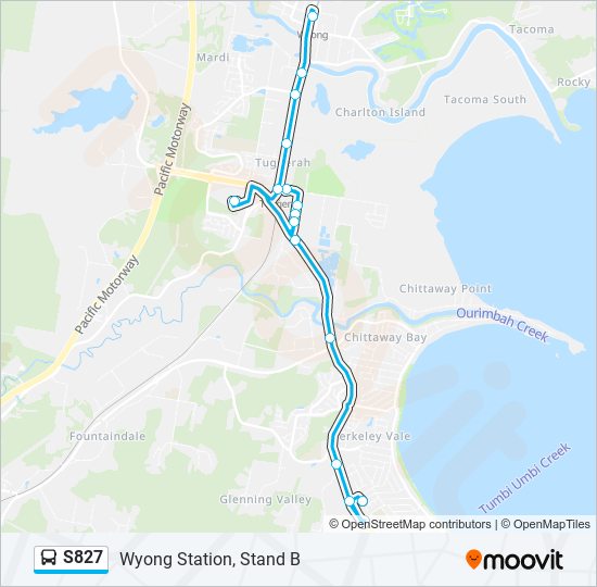 S827 bus Line Map