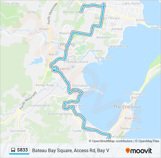S833 bus Line Map
