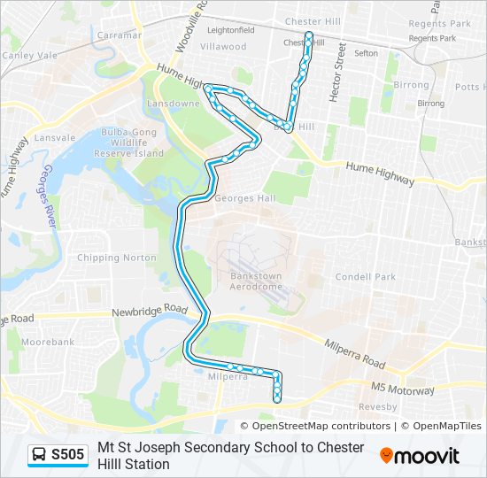 Chester Hill Sydney Map S505 Route: Schedules, Stops & Maps - Chester Hill Station (Updated)