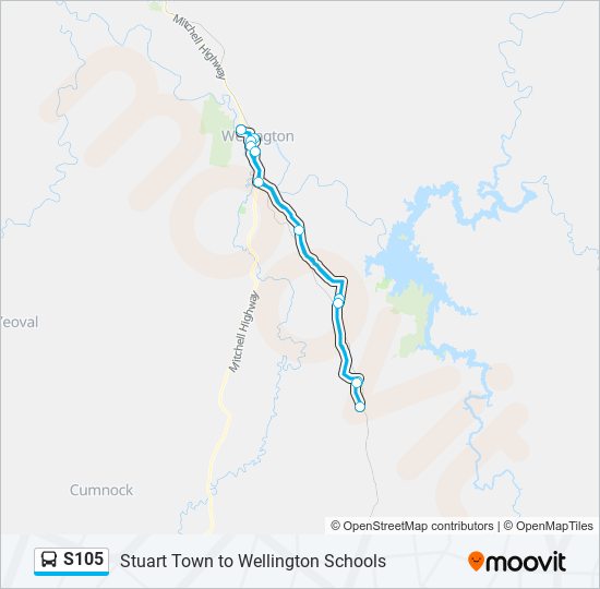S105 bus Line Map